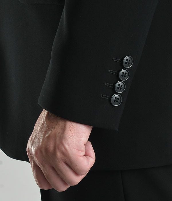 礼服 メンズ ストレッチ 濃染加工 喪服 フォーマルスーツ ブラック