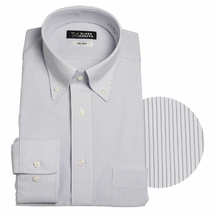 Ｋ：ボタンダウン/ネイビーストライプ